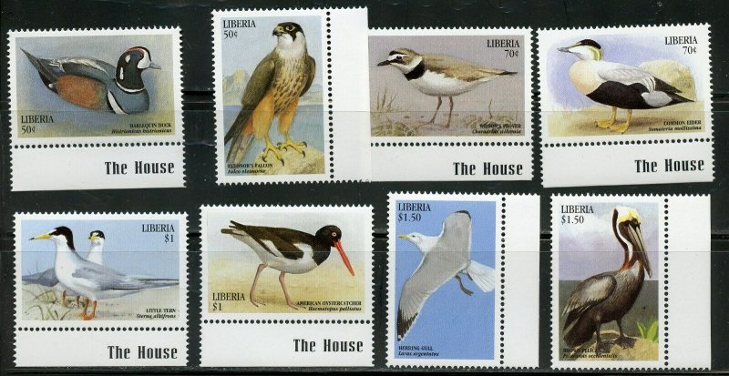 LIBERIA BIRDS SET SCOTT# 1456/63 MINT NH