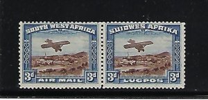 SOUTH WEST AFRICA SCOTT#C5 -1931 AIR MAIL 3P (BLUE/BROWN) MINT HINGED
