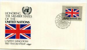 United Nations #399 Flag Series 1983, United Kingdom Artmaster, FDC