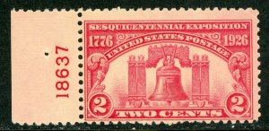 USA 1926 Declaration of Independence 2¢ Carmine Scott 627 PNS MNH B561