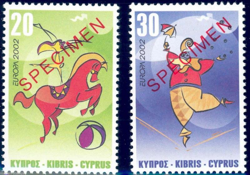 CYPRUS EUROPA 2002 SPECIMEN OVERPRINT MINT NH 