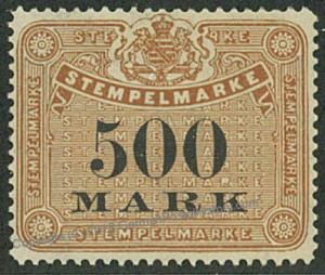 Germany Saxony 1895 MNH 500M Erler 41By Sachsen Revenue Stempelmarke 43124