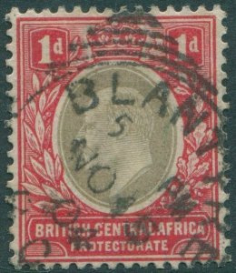 Nyasaland 1903 SG68 1d red KEVII grey and red FU