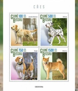 Guinea-Bissau Dogs Stamps 2020 MNH Labrador Retriever Beagle Dalmatian 4v M/S