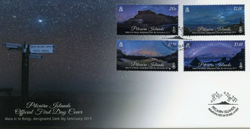 Pitcairn Islands 2019 FDC Dark Sky Sanctuary Mata Ki Te Rangi 4v MS Cover Stamps