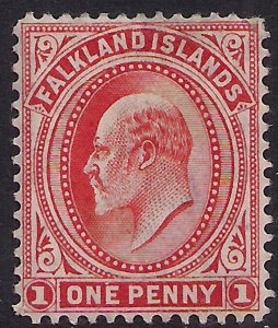 Falkland Islands 1904 - 12 KEV11 1d Red MM SG 44 ( L983 )