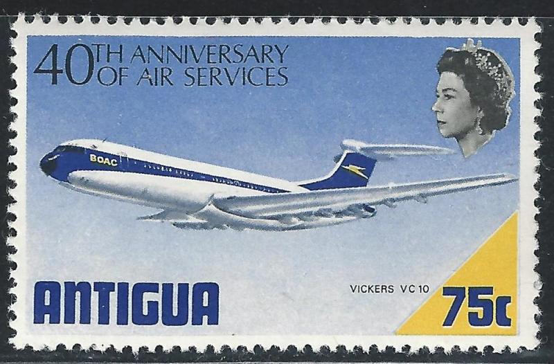 Antigua #236 75c Plane - Vickers VC10