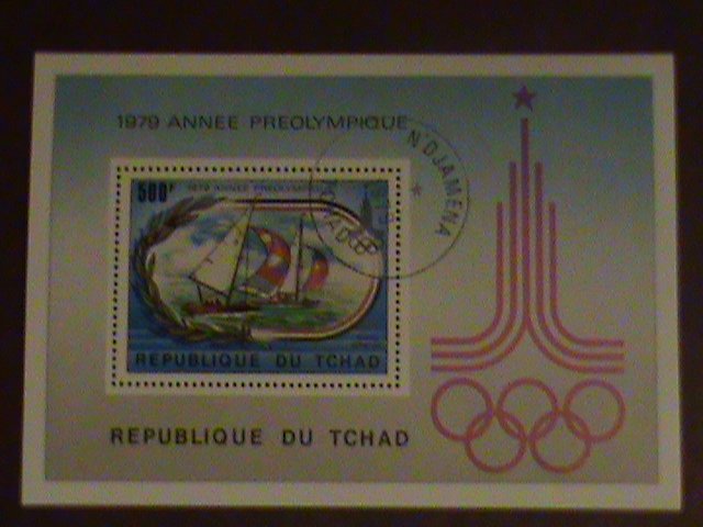 ​CHAD STAMP- 1979-405 - ANNIV: PRE-O;YMPIC GAMES CTO NH S/S SHEET. LAST ONE