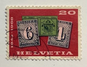 Switzerland 1968 Scott 492 used - 20c,  Swiss Stamp 150th jubilee