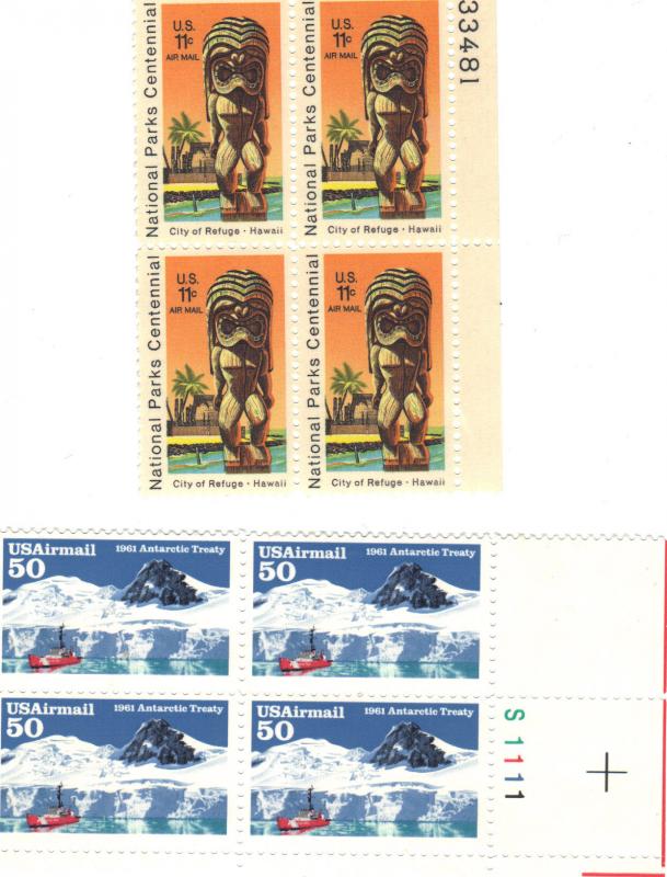 two Air Nail plate blocks-MNH-scan-8/12