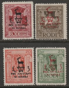 Italy Aegean Rhodes 1944 Sc B9-12 partial set MLH