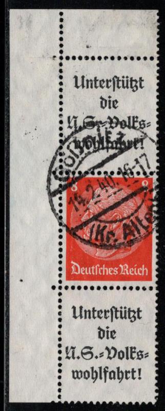 Germany Scott # 420, 2 labels A8.1, used, se-tenant, Mi# S132