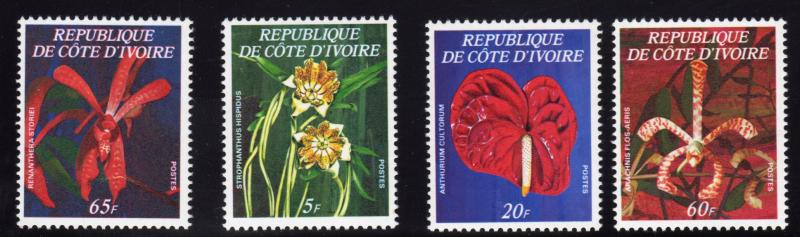 Ivory Coast 1977 Sc#447A/447D FLOWERS Set (4) MNH VERY RARE !!!!