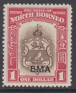 SG 332 North Borneo 1945. $1 brown & carmine. Fine unmounted mint CAT £65
