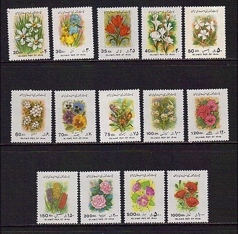 Iran Scott # 2553-66  Flowers   MNH