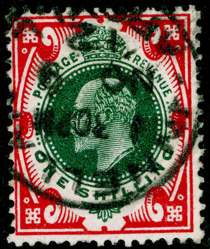 SG314, 1s green & carmine, good USED, CDS. Cat £35.