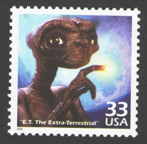 2000 E. T. The Extra - Terrestrial Single 33c Postage Stamp, Sc# 3190m, MNH, OG