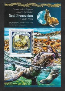 SD)2015 MALDIVES SEAL PROTECTION IN SOUTH AMERICA, SOUVENIR SHEET, MNH