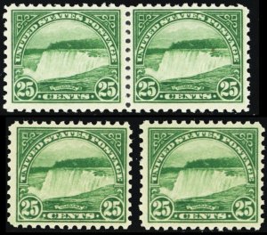 568, Mint F-VF NH 25¢ FOUR PO FRESH Stamps CV $120. - Stuart Katz