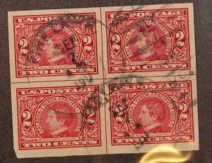 Scott 371 - 2 Cents Seward - Used - Centerline Block Of 4 - SCV - $175.00