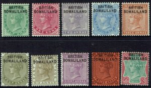 BRITISH SOMALILAND 1903 QV ½A - 1R OVERPRINT AT TOP