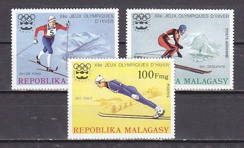 Malagasy, Scott cat. 539, C149-150 ONLY. Skiing values from Innsbruck issue.