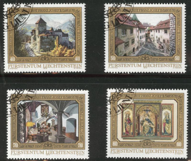 LIECHTENSTEIN Scott 650-653 Used CTO 1978Vaduz Castle set