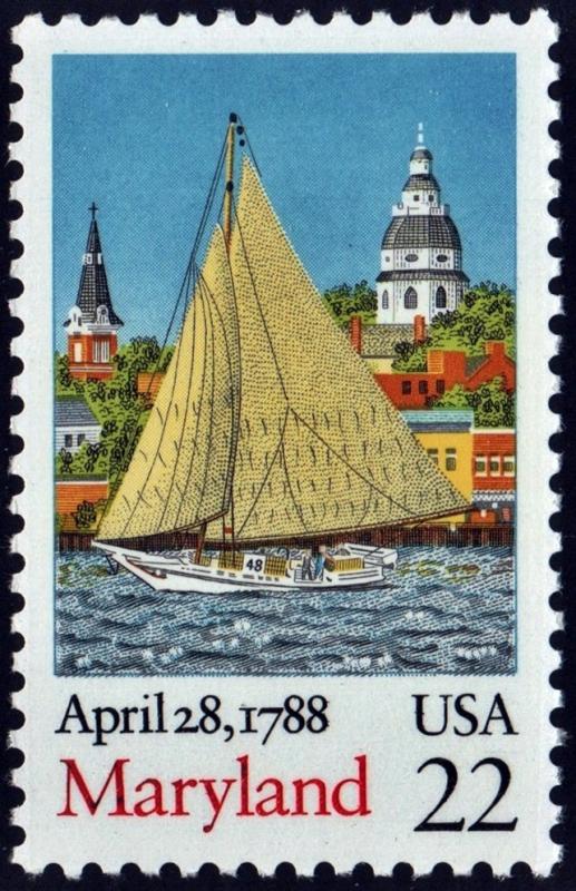 SC#2342 22¢ Bicentenary Statehood: Maryland Single (1988) MNH