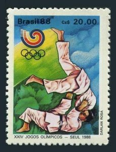 Brazil 2140 two stamps,MNH.Michel 2258. Olympics Seoul-1988. Judo.