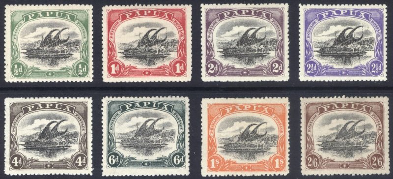 Papua 1910 1/2d-2s6d Lakatoi LGE PAPUA Scott 41-48 SG 75-83(ex82) MLH Cat $157