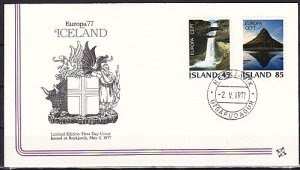 Iceland, Scott cat. 498-499. Europa-Landscapes issue. First day cover. ^