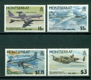 Montserrat Scott #830-833 MNH RAF 75th Ann Airplanes CV$7+