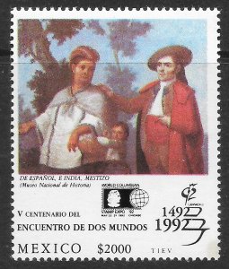 MEXICO SG2074 1992 COLUMBIAN STAMP EXPO 2000p MNH