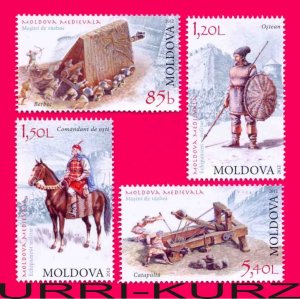 MOLDOVA 2012 History Ancient Medieval Warriors Soldiers & Military Machines 4v