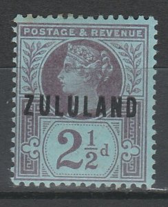 ZULULAND 1888 QV GREAT BRITAIN OVERPRINT 21/2D