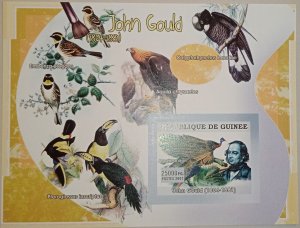 GUINEA 2007 SHEET IMPERF JOHN GOULD BIRDS ART PAINTINGS OISEAUX AVES gu0748c