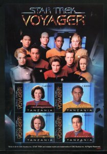 CLEARANCE SALE TANZANIA STAR TREK VOYAGER IMPERF SHEET MINT NH