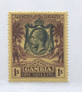 Gambia KGV 1922 1/ dark violet and yellow buff mint o.g, hinged