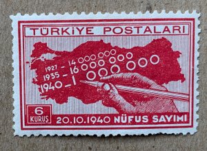 Turkey 1940 6k Census, MNH. Scott 853, CV $2.00