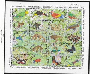 Nicaragua #1861  $1.50  Wildlife pane of 20  (MNh) $30.00