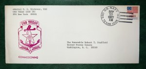 US 1977 Commissioning of USS Texas Cover Senator Stafford from Admiral Rickover