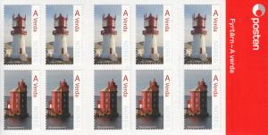 Norway 2015 Booklet 5 each of 2 A Verda Lighthouses: Lindesnes, Kjeungskjaeret