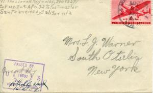 US Scott C32 on 1940s Censored Cover from APO 32