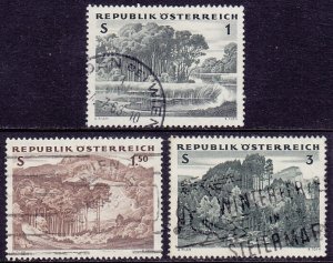 Austria - 1962 - Scott #685-687 - used - Lowlands Forest