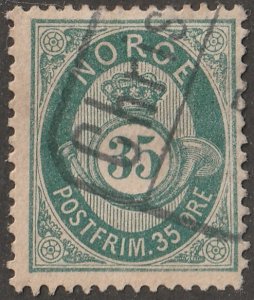 Norway, stamp, Scott#29,  used, hinged,  35, ORE