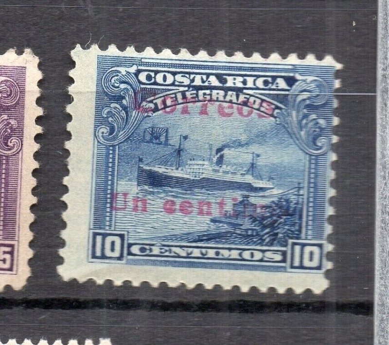 Costa Rica 1907 Early Issue Fine Mint Hinged 1c. Surcharged NW-231947