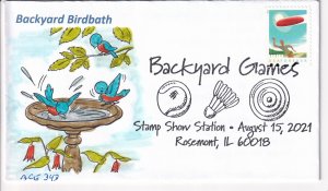 2021 Stamp Show Station, Rosemont, IL, Backyard Games, ACE #343 (F31262) 