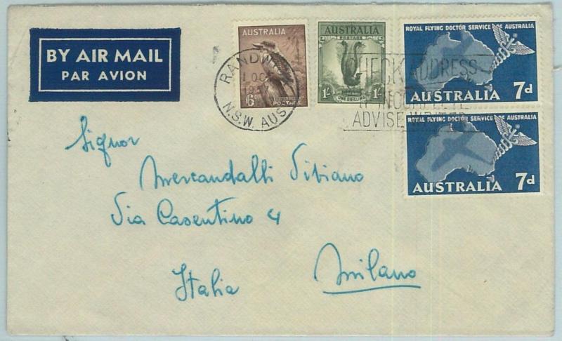 67341 - AUSTRALIA - Postal History -   COVER to ITALY  1957 - Birds MEDICINE