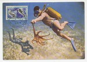 Maximum card Monaco 1962 Mussel diver - Scuba diver