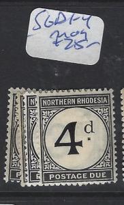 NORTHERN RHODESIA (PP1203B)  POSTAGE DUE SG D1-4   MOG